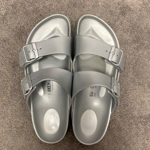 Silver Birkenstock Sandals!!